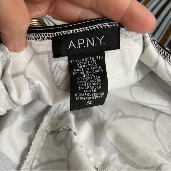 A.P.N.Y. Cotton Halter Dress Backless Black and White Floral - Picture 4 of 8